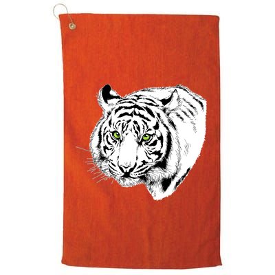 White Tiger Face Golf Towel