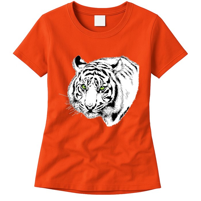 White Tiger Face Womens T-Shirt