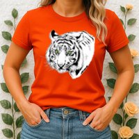 White Tiger Face Womens T-Shirt