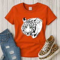 White Tiger Face Womens T-Shirt
