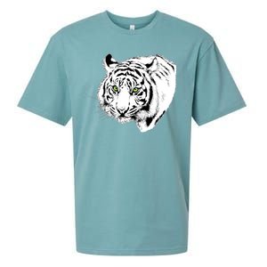 White Tiger Face Sueded Cloud Jersey T-Shirt