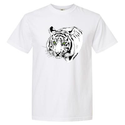 White Tiger Face Garment-Dyed Heavyweight T-Shirt