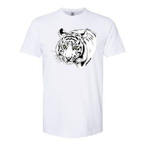 White Tiger Face Softstyle CVC T-Shirt