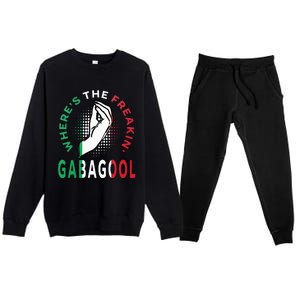 WhereS The Freakin Gabagool Meme Capicola Italian American Premium Crewneck Sweatsuit Set