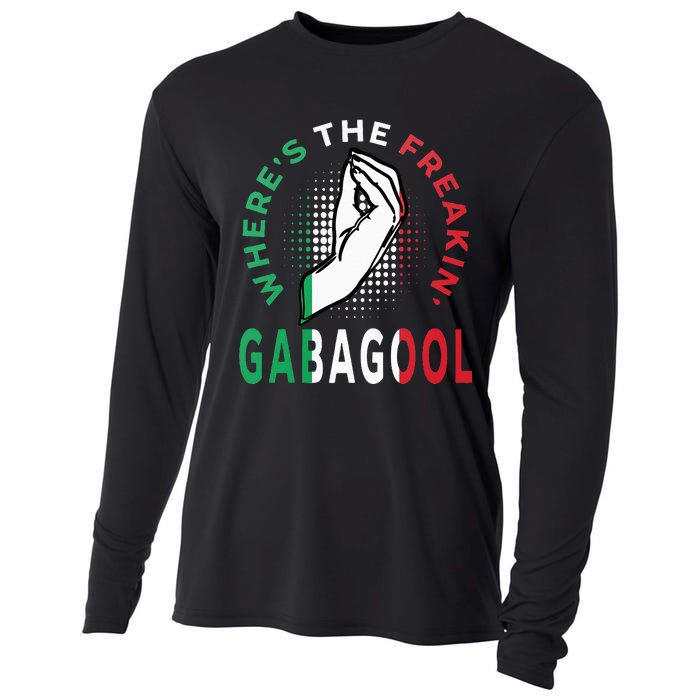 WhereS The Freakin Gabagool Meme Capicola Italian American Cooling Performance Long Sleeve Crew