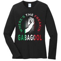 WhereS The Freakin Gabagool Meme Capicola Italian American Ladies Long Sleeve Shirt