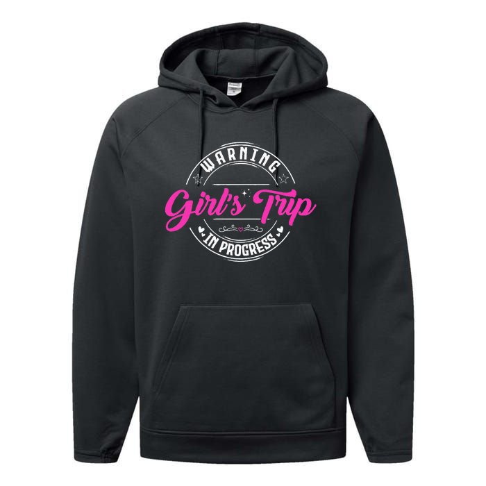 Warning Trip Funny Trip Summer Vacation Performance Fleece Hoodie