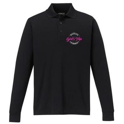 Warning Trip Funny Trip Summer Vacation Performance Long Sleeve Polo