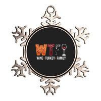 Wine Turkey Family Metallic Star Ornament