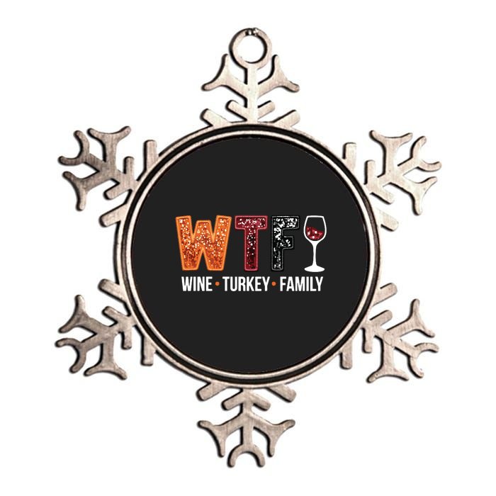 Wine Turkey Family Metallic Star Ornament