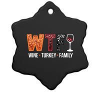 Wine Turkey Family Ceramic Star Ornament