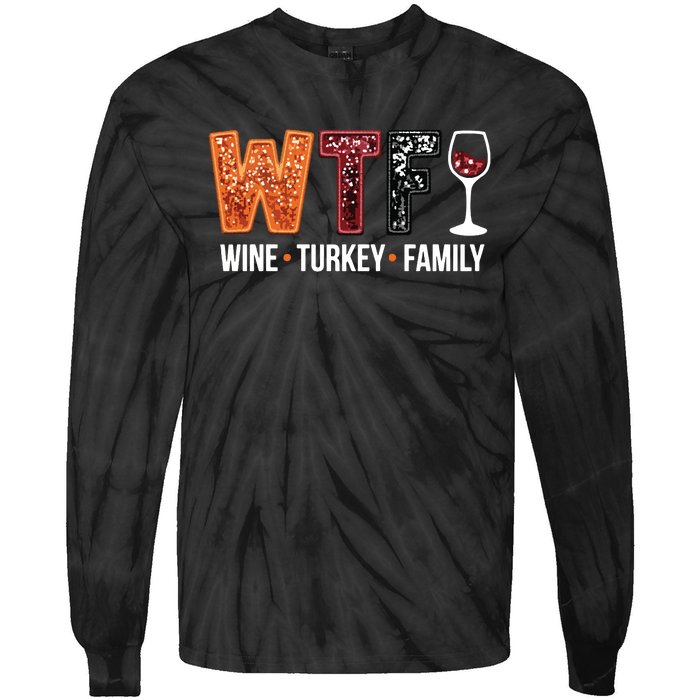 Wine Turkey Family Tie-Dye Long Sleeve Shirt