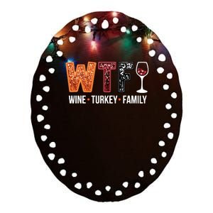 Wine Turkey Family Ceramic Oval Ornament