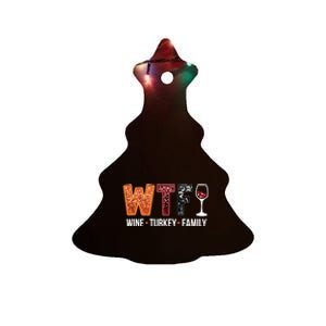 Wine Turkey Family Ceramic Tree Ornament