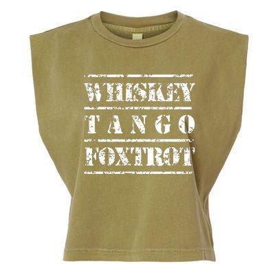 Whiskey Tango Foxtrot Military Design Garment-Dyed Women's Muscle Tee