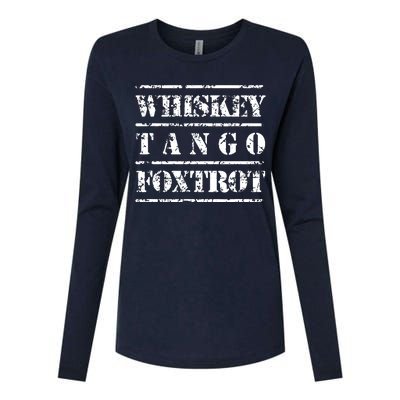 Whiskey Tango Foxtrot Military Design Womens Cotton Relaxed Long Sleeve T-Shirt