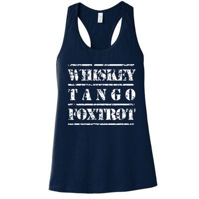 Whiskey Tango Foxtrot Military Design Women's Racerback Tank