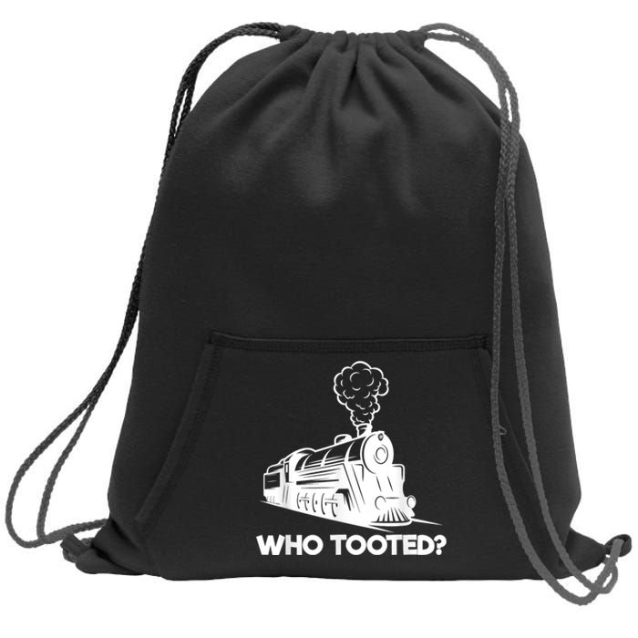 Who Tooted Funny Train Lovers & Railroad Model Trains Sweatshirt Cinch Pack Bag