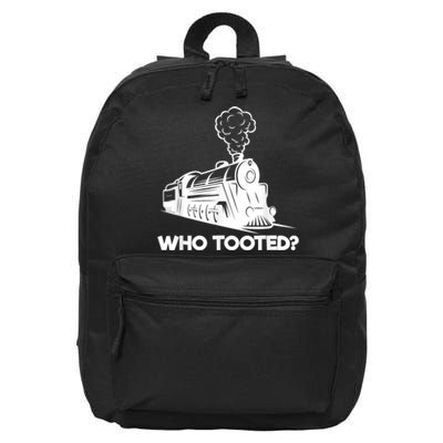 Who Tooted Funny Train Lovers & Railroad Model Trains 16 in Basic Backpack