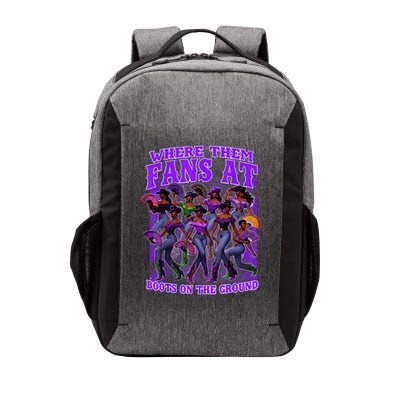 Where Them Fans At Boots On The Ground Cowgirls Western Vector Backpack