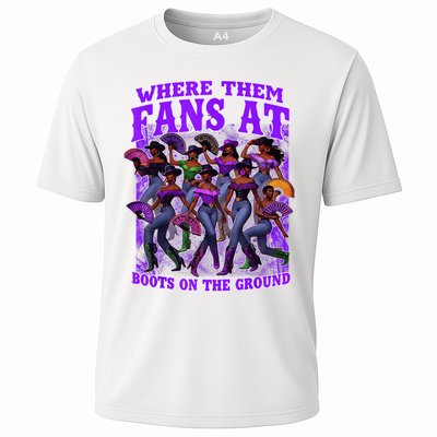 Where Them Fans At Boots On The Ground Cowgirls Western Performance Shirt