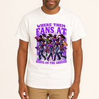 Where Them Fans At Boots On The Ground Cowgirls Western Tall T-Shirt