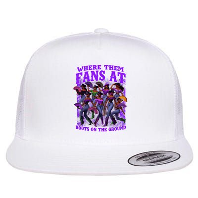 Where Them Fans At Boots On The Ground Cowgirls Western Flatbill Hat