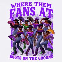 Where Them Fans At Boots On The Ground Cowgirls Western Short Acrylic Beanie