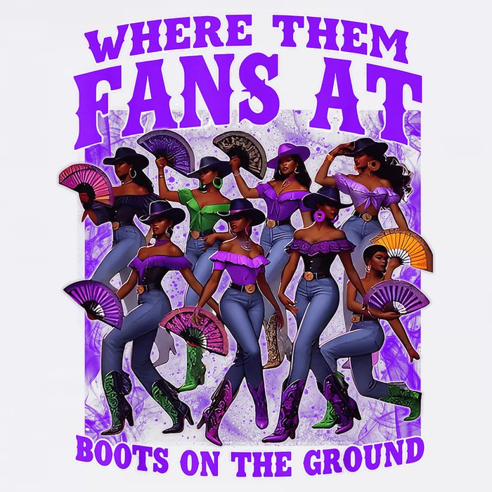 Where Them Fans At Boots On The Ground Cowgirls Western Short Acrylic Beanie