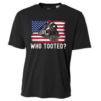 Who Tooted, Funny Train Lovers, Funny Locomotive & Railroad Cooling Performance Crew T-Shirt