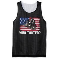 Who Tooted, Funny Train Lovers, Funny Locomotive & Railroad Mesh Reversible Basketball Jersey Tank