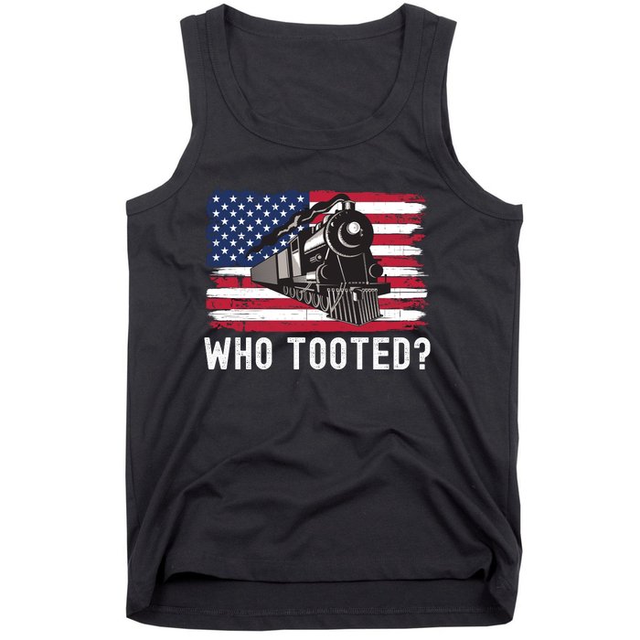 Who Tooted, Funny Train Lovers, Funny Locomotive & Railroad Tank Top