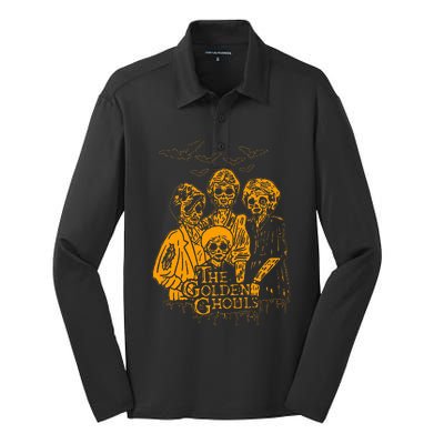 Women The Golden Ghouls Skeleton Bat Halloween Costumes Silk Touch Performance Long Sleeve Polo