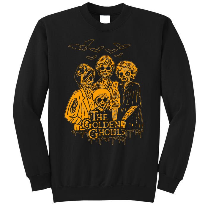 Women The Golden Ghouls Skeleton Bat Halloween Costumes Tall Sweatshirt