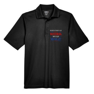 When They Go Weird We Go Walz Harris Waltz 2024 Election Men's Origin Performance Pique Polo