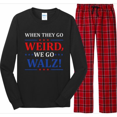 When They Go Weird We Go Walz Harris Waltz 2024 Election Long Sleeve Pajama Set