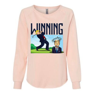 Winning Trump Golf And Biden American Presidential Debate Womens California Wash Sweatshirt