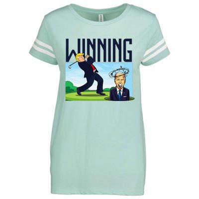 Winning Trump Golf And Biden American Presidential Debate Enza Ladies Jersey Football T-Shirt