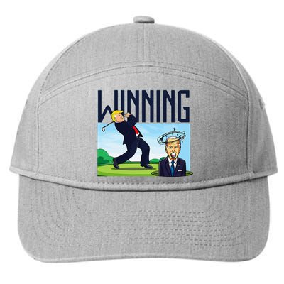 Winning Trump Golf And Biden American Presidential Debate 7-Panel Snapback Hat