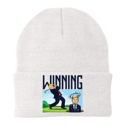 Winning Trump Golf And Biden American Presidential Debate Knit Cap Winter Beanie