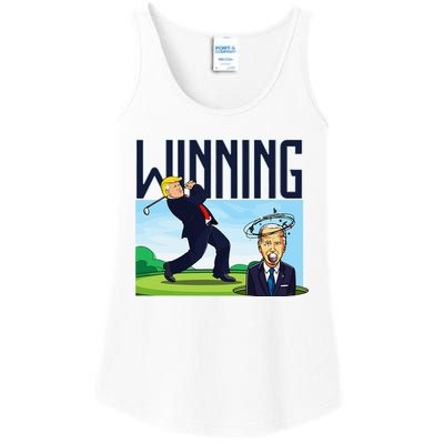 Winning Trump Golf And Biden American Presidential Debate Ladies Essential Tank