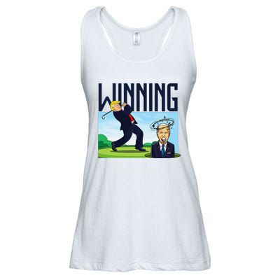 Winning Trump Golf And Biden American Presidential Debate Ladies Essential Flowy Tank