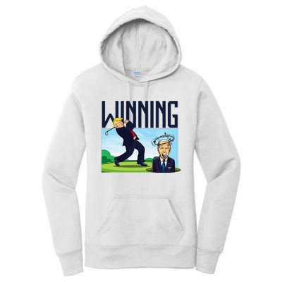 Winning Trump Golf And Biden American Presidential Debate Women's Pullover Hoodie