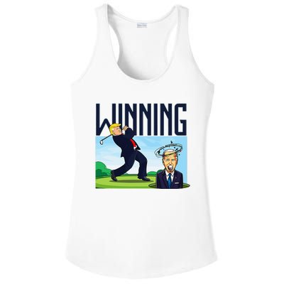 Winning Trump Golf And Biden American Presidential Debate Ladies PosiCharge Competitor Racerback Tank