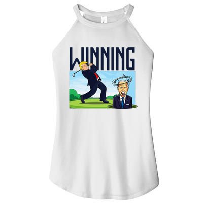 Winning Trump Golf And Biden American Presidential Debate Women's Perfect Tri Rocker Tank