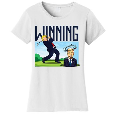 Winning Trump Golf And Biden American Presidential Debate Women's T-Shirt