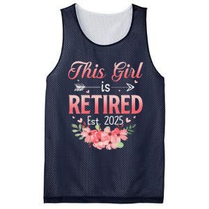 Women This Girl Is Retired Est. 2025 Funny Retirement 2025 Women Mesh Reversible Basketball Jersey Tank