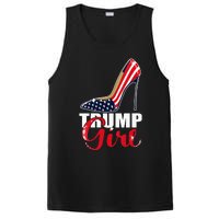 Womens Trump Girl Stilettos High Heel American Flag Trump 2024 PosiCharge Competitor Tank