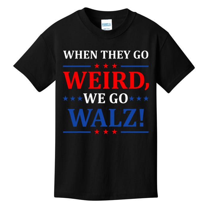 When They Go Weird We Go Walz Harris Waltz 2024 Election Kids T-Shirt