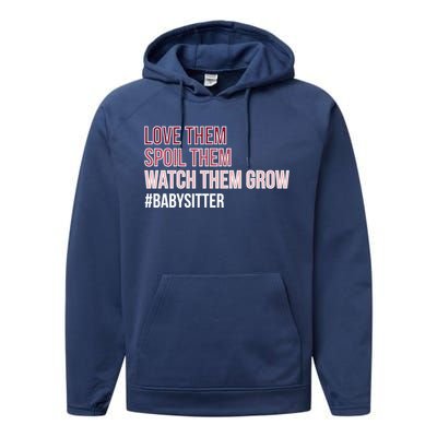 Watch Them Grow Sitter Sitting Cool Gift Performance Fleece Hoodie